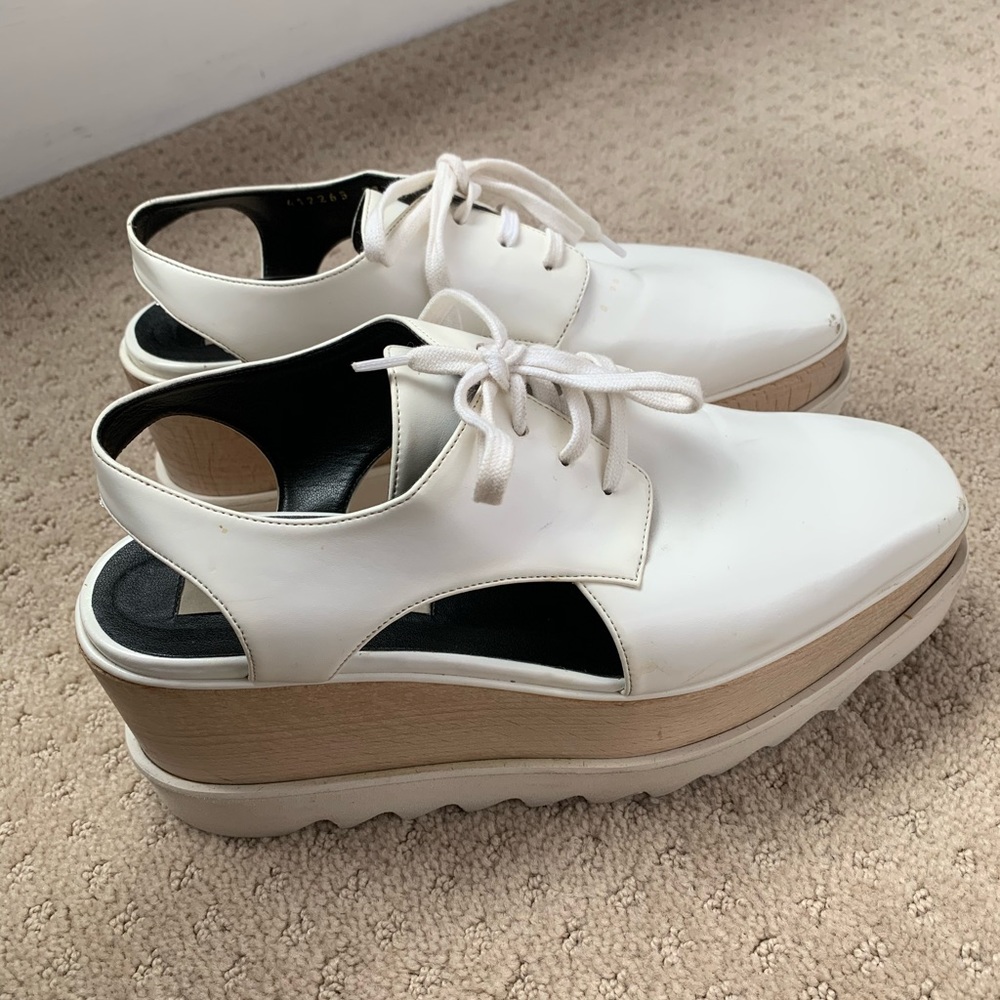 Stella McCartney White Elyse Platform Shoes